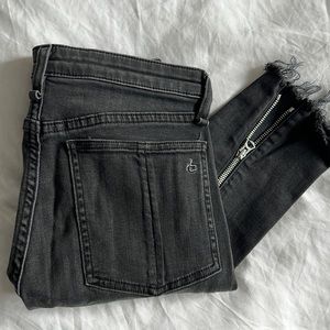 Rag & Bone Nina High Rise Skinny in Black with Silver Zippers